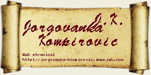 Jorgovanka Kompirović vizit kartica